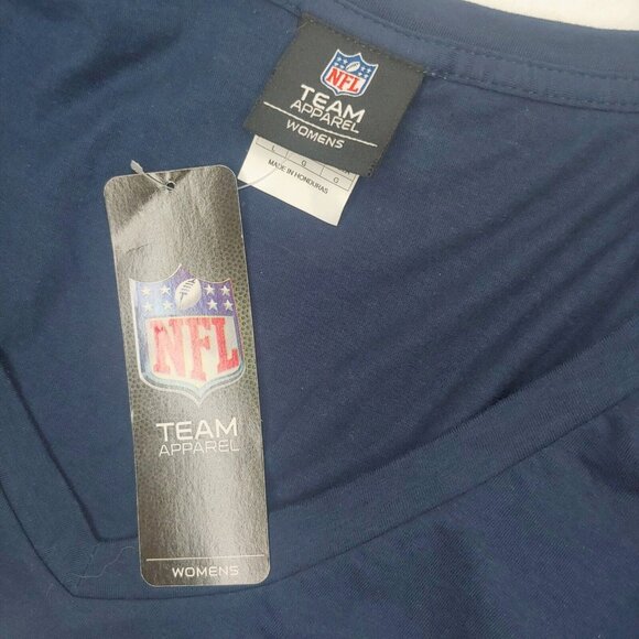 New England Patriots 2014 Super Bowl Champs Womens Large T Shirt NFL Blue NWT - Picture 6 of 6